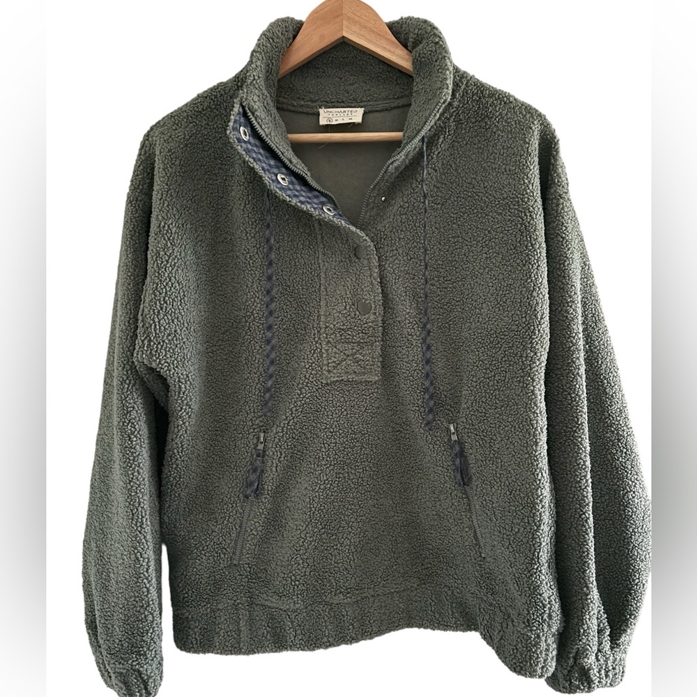 Fleece 1/4 zip pullover sage green. Like new